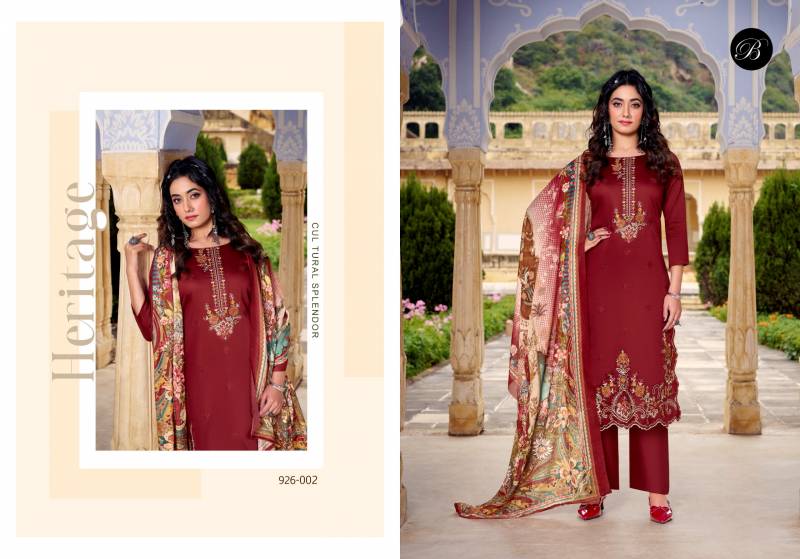 Belliza Zarqash Vol 13 Jam With Embroidery Work Dress Material