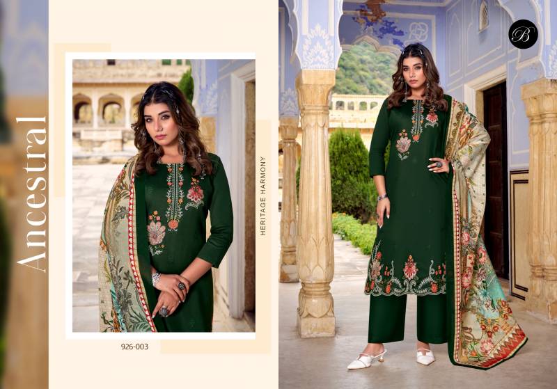 Belliza Zarqash Vol 13 Jam With Embroidery Work Dress Material