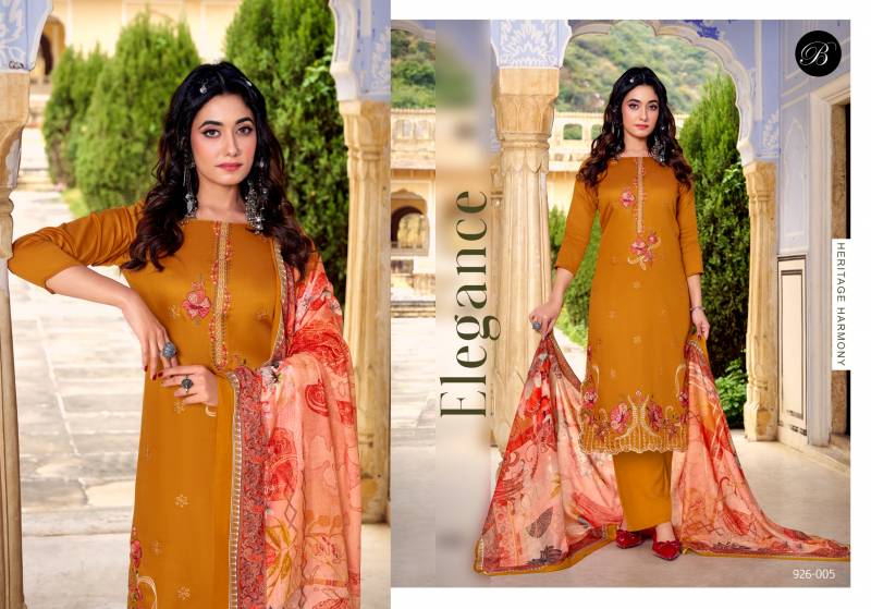 Belliza Zarqash Vol 13 Jam With Embroidery Work Dress Material
