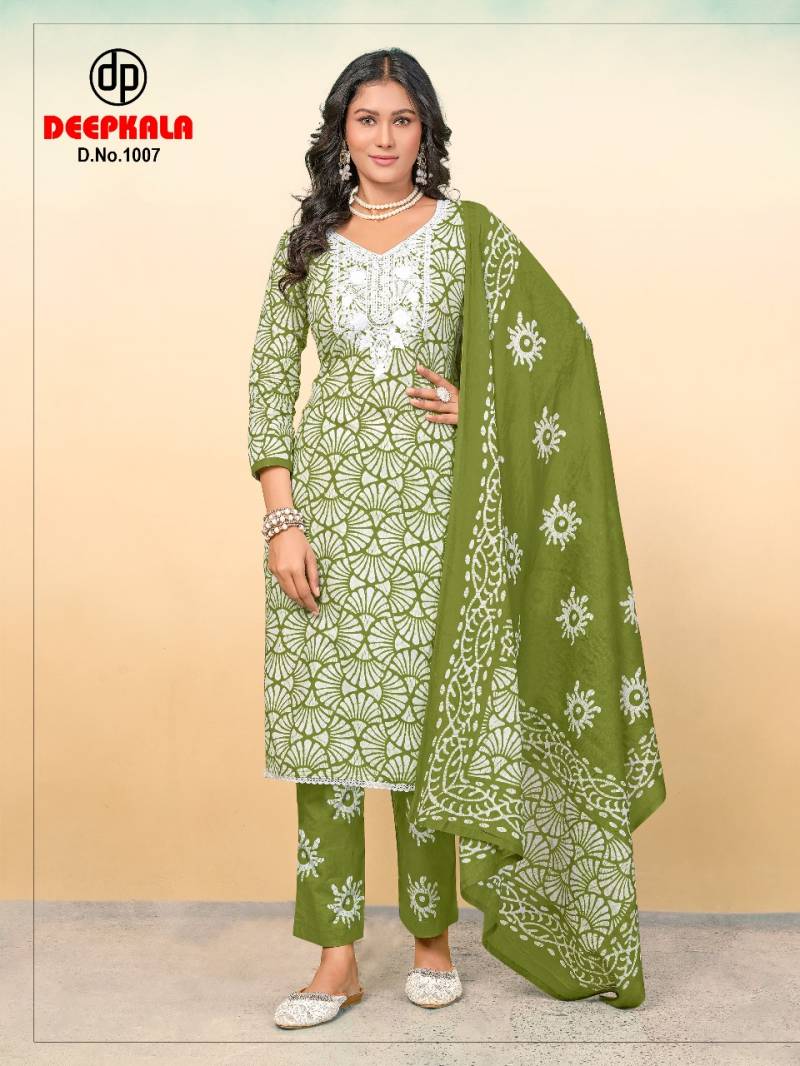 Deepkala Arohi Vol 1 Cotton Batik Printed Kurti With Bottom Dupatta
