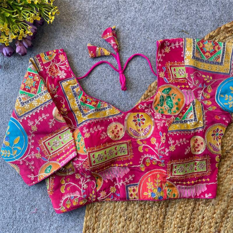 Fab Position Print Viscose Natural Crepe Blouse Collection