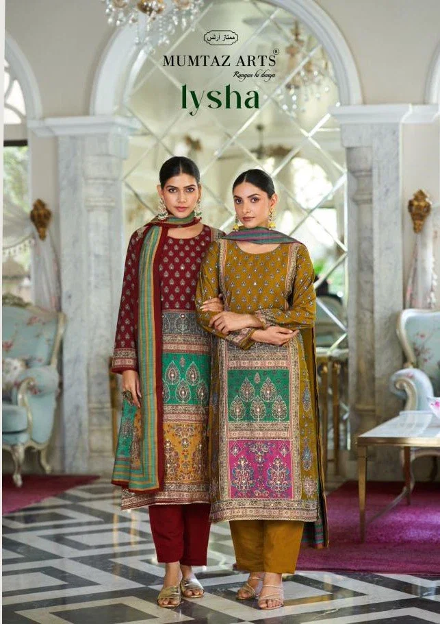 Mumtaz Lysha Muslin Embroidery And Handwork Dress Material
