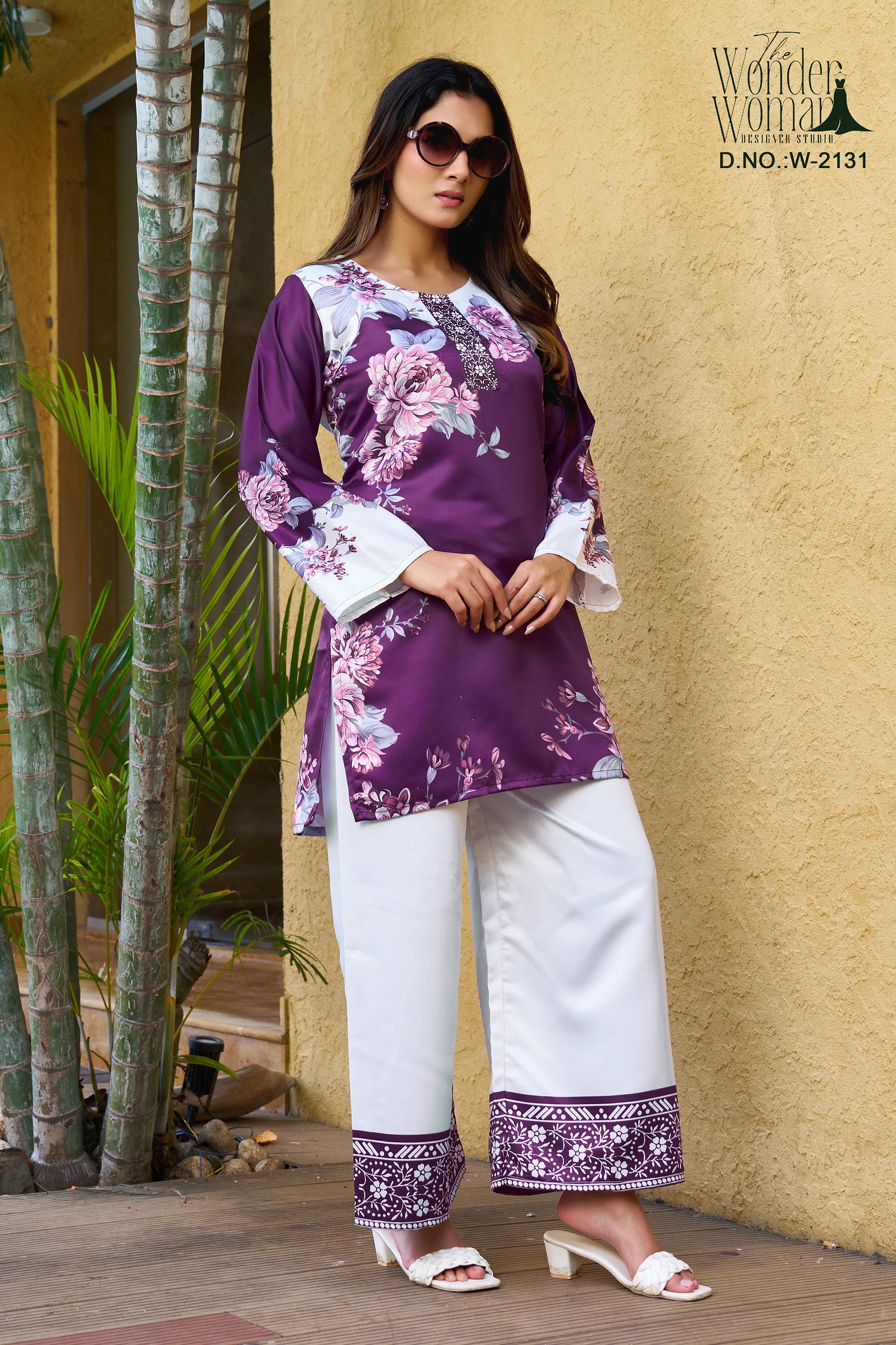 Wonder Women W 2131 Imported Satin Printed Co Ord Set
