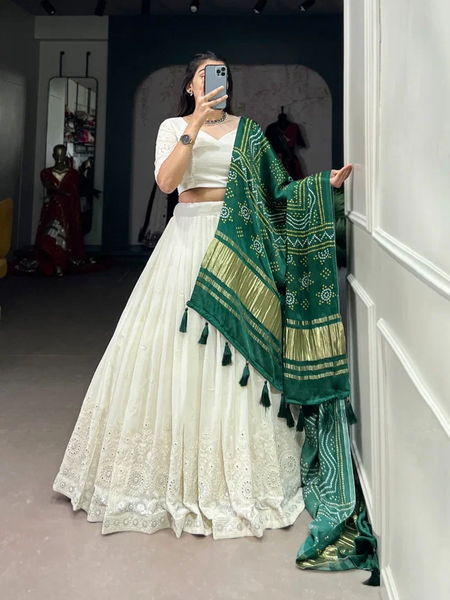 Lekha Yf 1501 Georgette Mirror Worked Designer Lehenga Choli Collection
