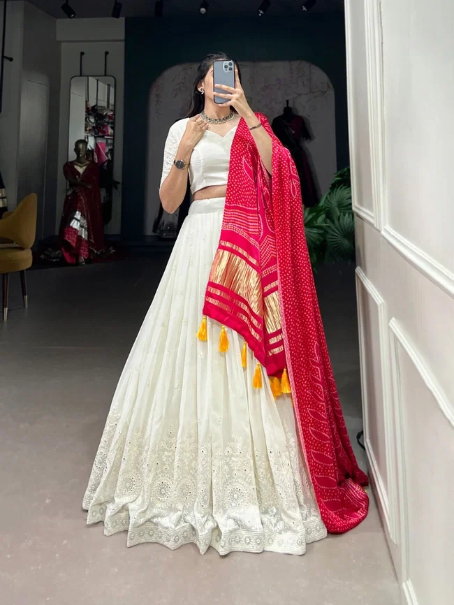 Lekha Yf 1501 Georgette Mirror Worked Designer Lehenga Choli Collection