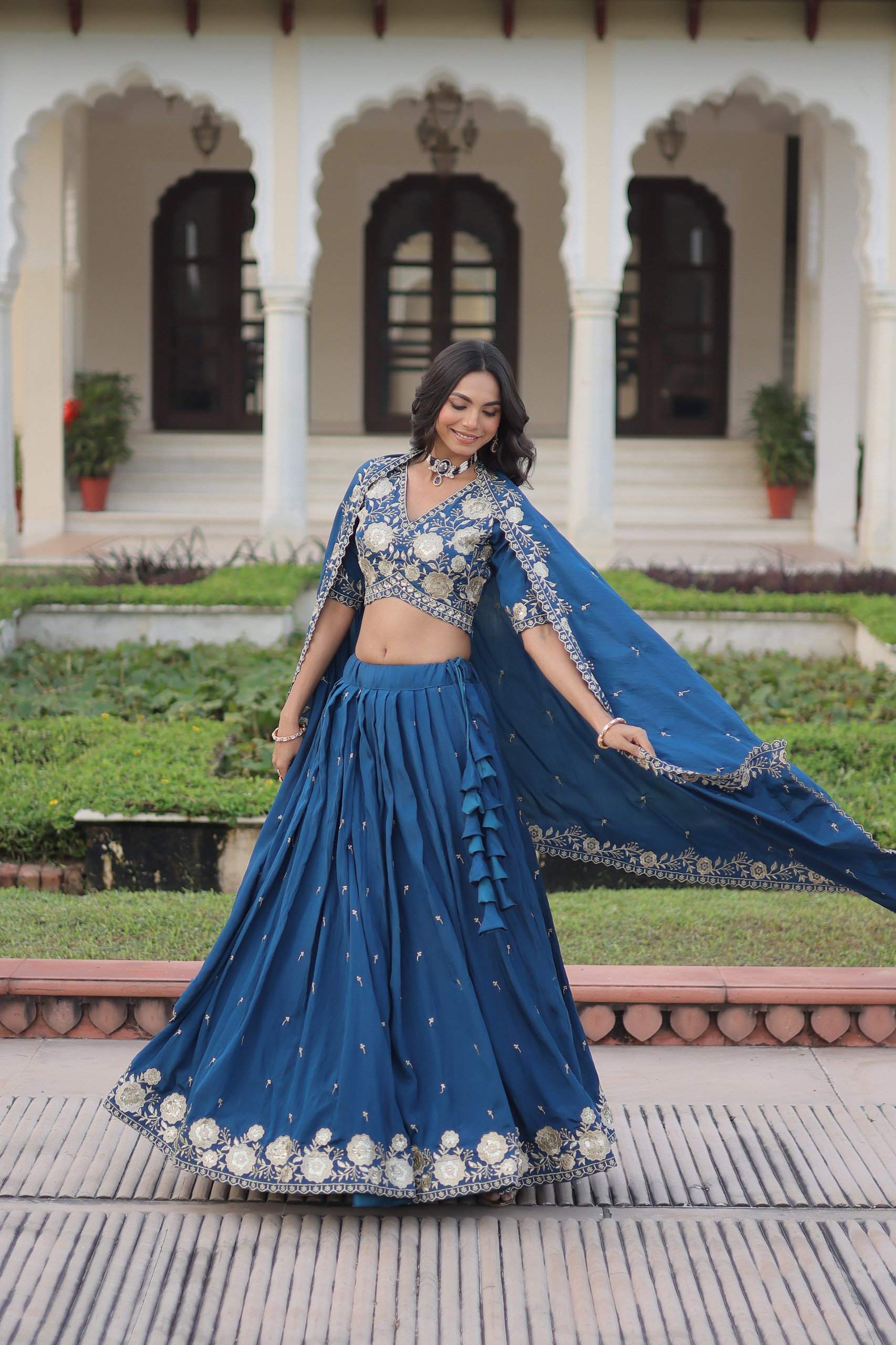 Lekha KA 5054 Vichitra Silk Heavy Sequins Thread Work Lehenga Choli