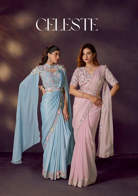 Mahotsav Celeste Designer Party Wear With Readymade Blouse Saree Collection