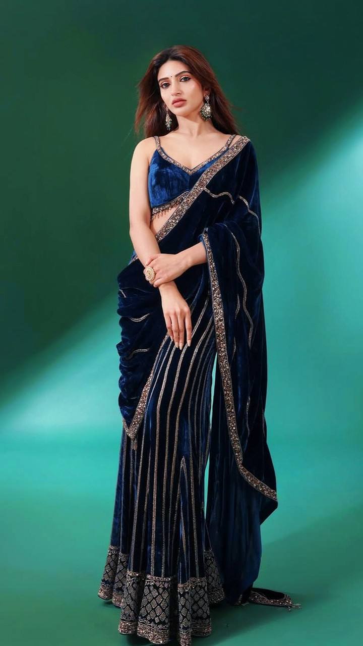 Bt 3145 Velvet Sequins Embroidery Worked Designer Salwar Suit