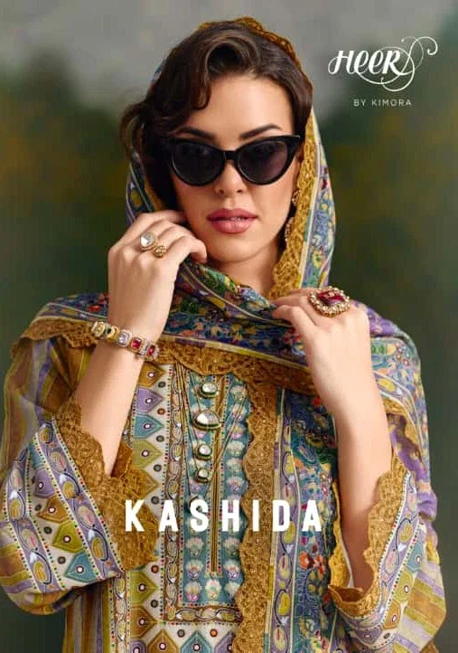 Kimora Heer Kashida Muslin Digital Printed Designer Salwar Kameez