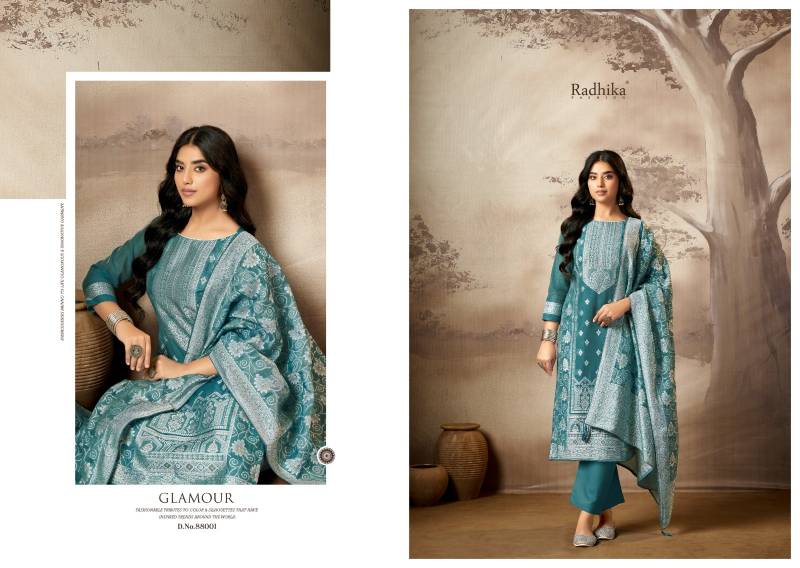 Radhika Azara Banarasi Adha Vol 8 Cotton Jacquard Work Dress Material