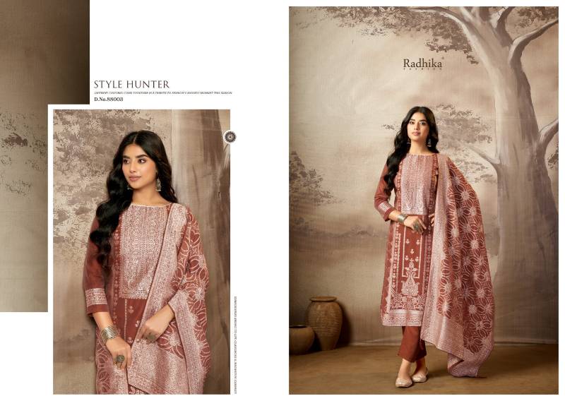 Radhika Azara Banarasi Adha Vol 8 Cotton Jacquard Work Dress Material