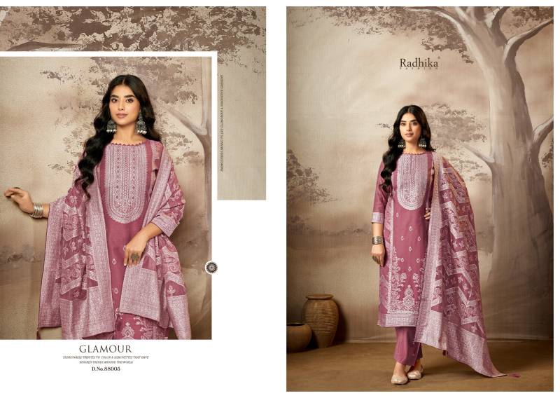 Radhika Azara Banarasi Adha Vol 8 Cotton Jacquard Work Dress Material