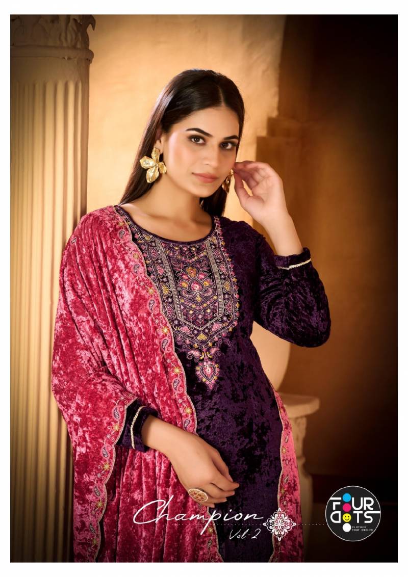 Four Dots Champion Vol 2 Makhmal With Work Designer Salwar Kameez
