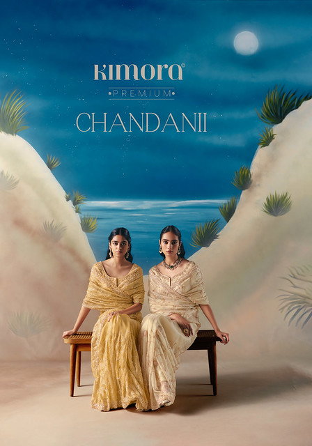 Kimora Chandani Premium Satin Organza Fabric With Designer Saree Collection 