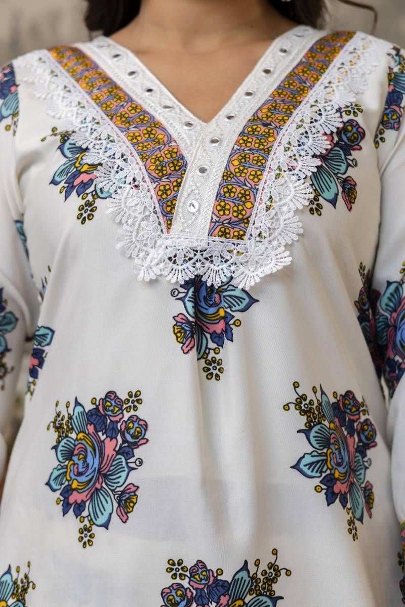 Cheshtha 01 Cotton Embroidery Casual Wear Top Bottom And Dupatta
