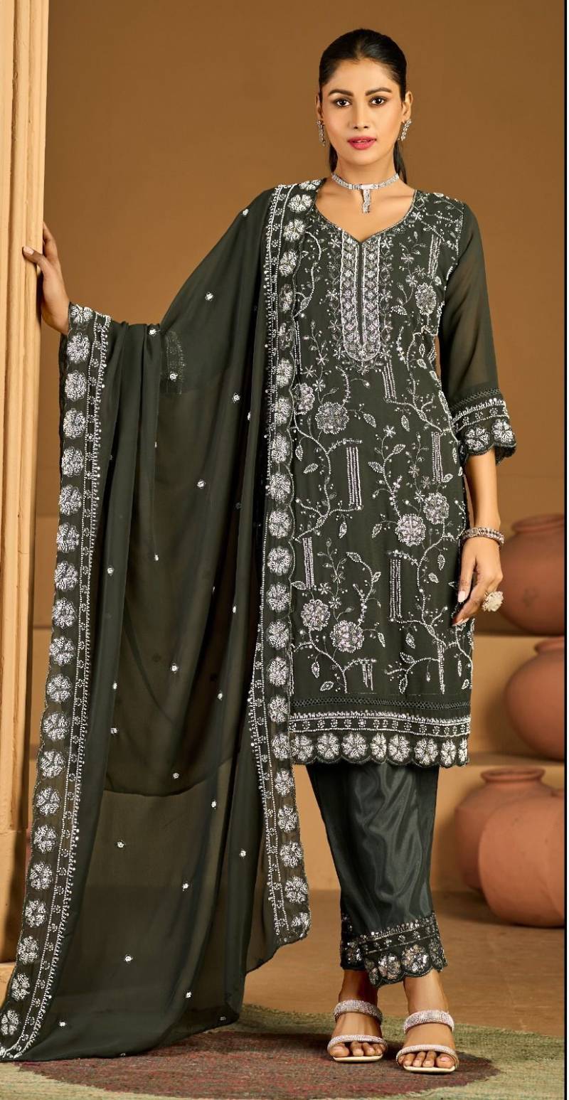 Bilqis B 225 A To D Faux Georgette Embroidered Pakistani Salwar Kameez