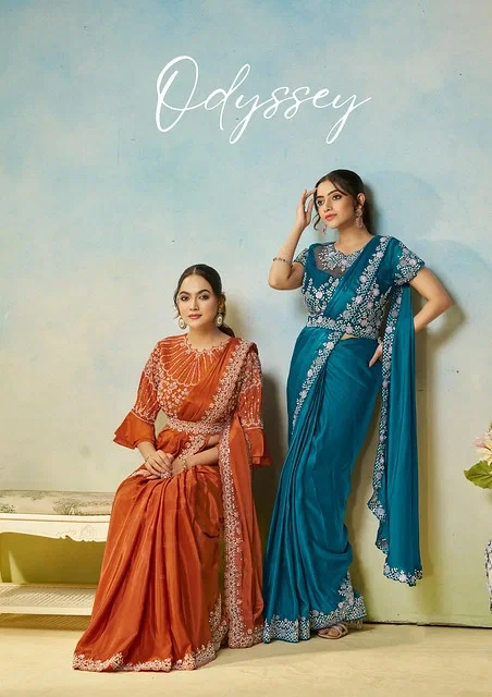 Mahotsav Odyssey Designer Satin Silk Ready To Wear Saree