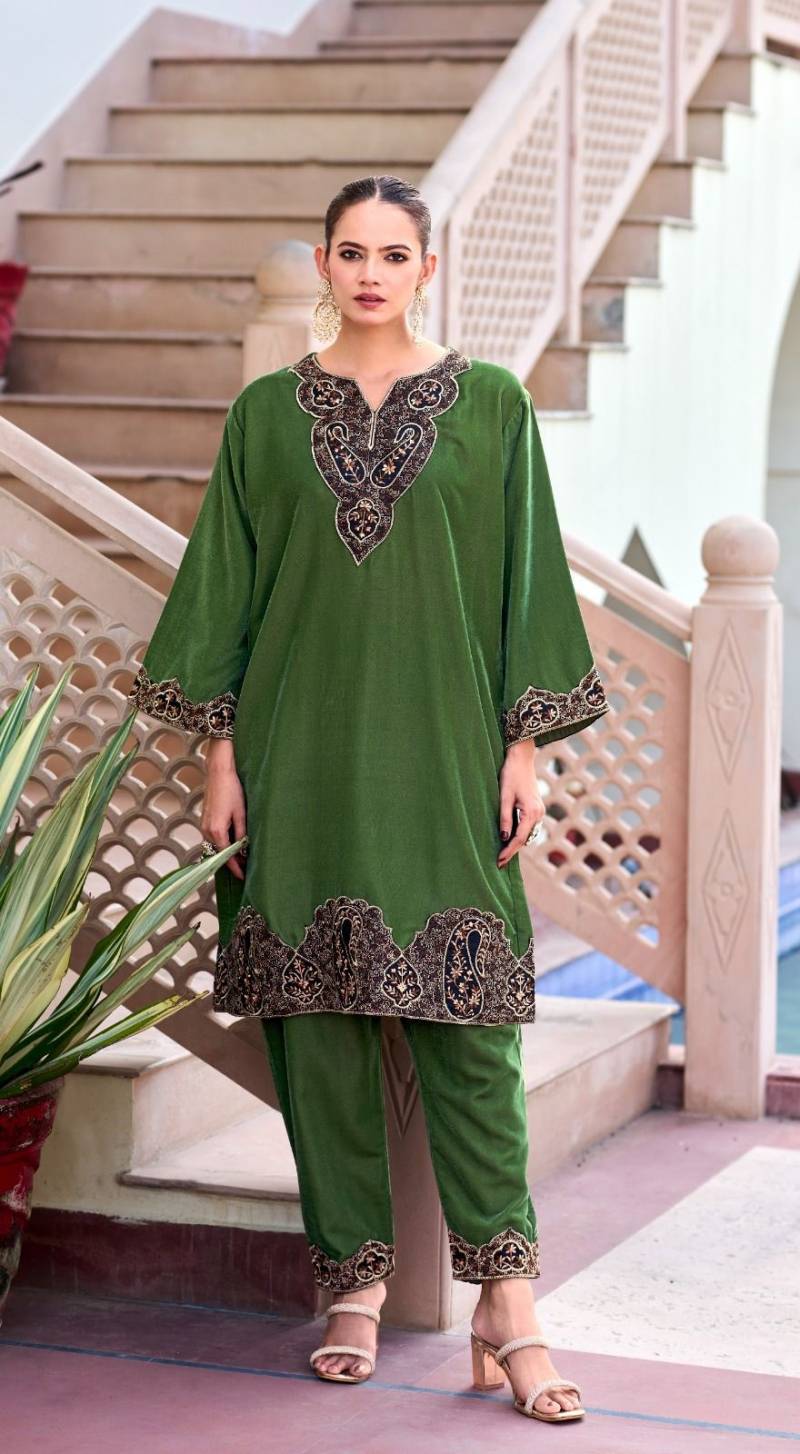 Shree R 1560 Velvet With Work Pakistani Co Ord Set Collection