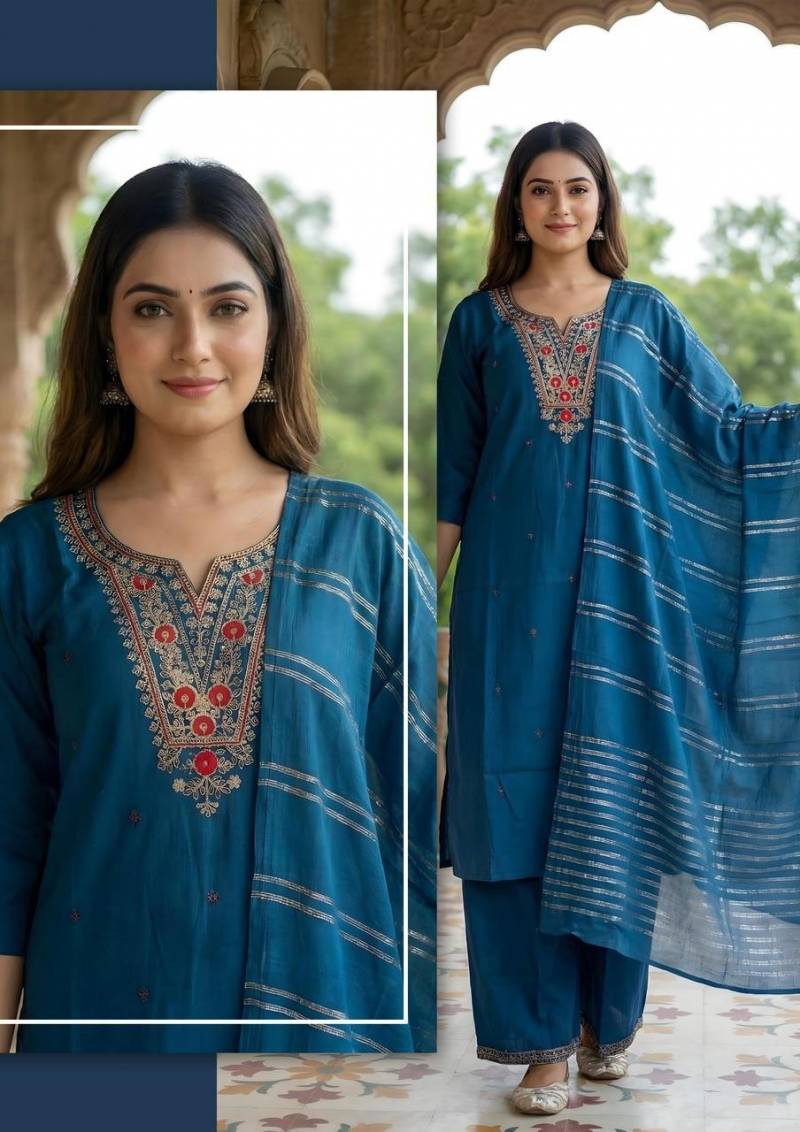 Naisha K 486 Vetican Casual Wear Top And Bottom Dupatta Collection