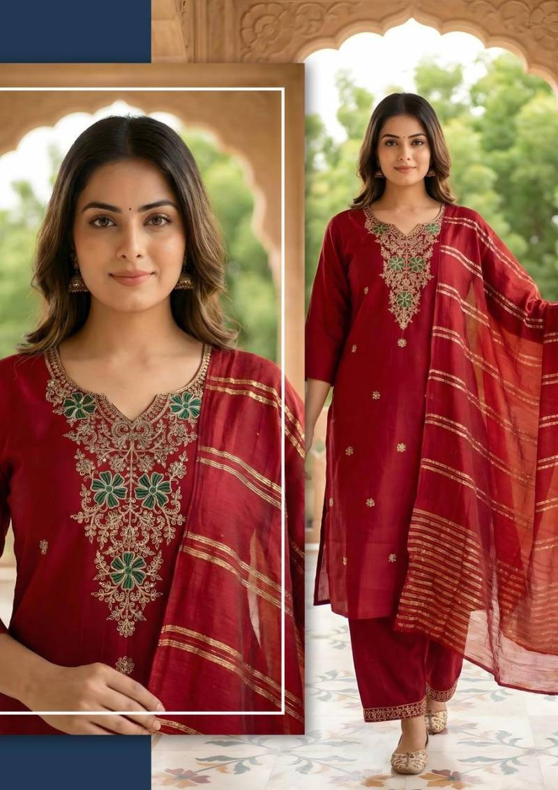 Naisha K 486 Vetican Casual Wear Top And Bottom Dupatta Collection