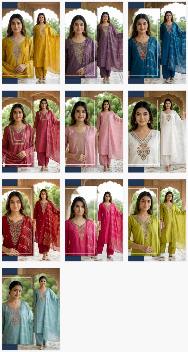 Naisha K 486 Vetican Casual Wear Top And Bottom Dupatta Collection