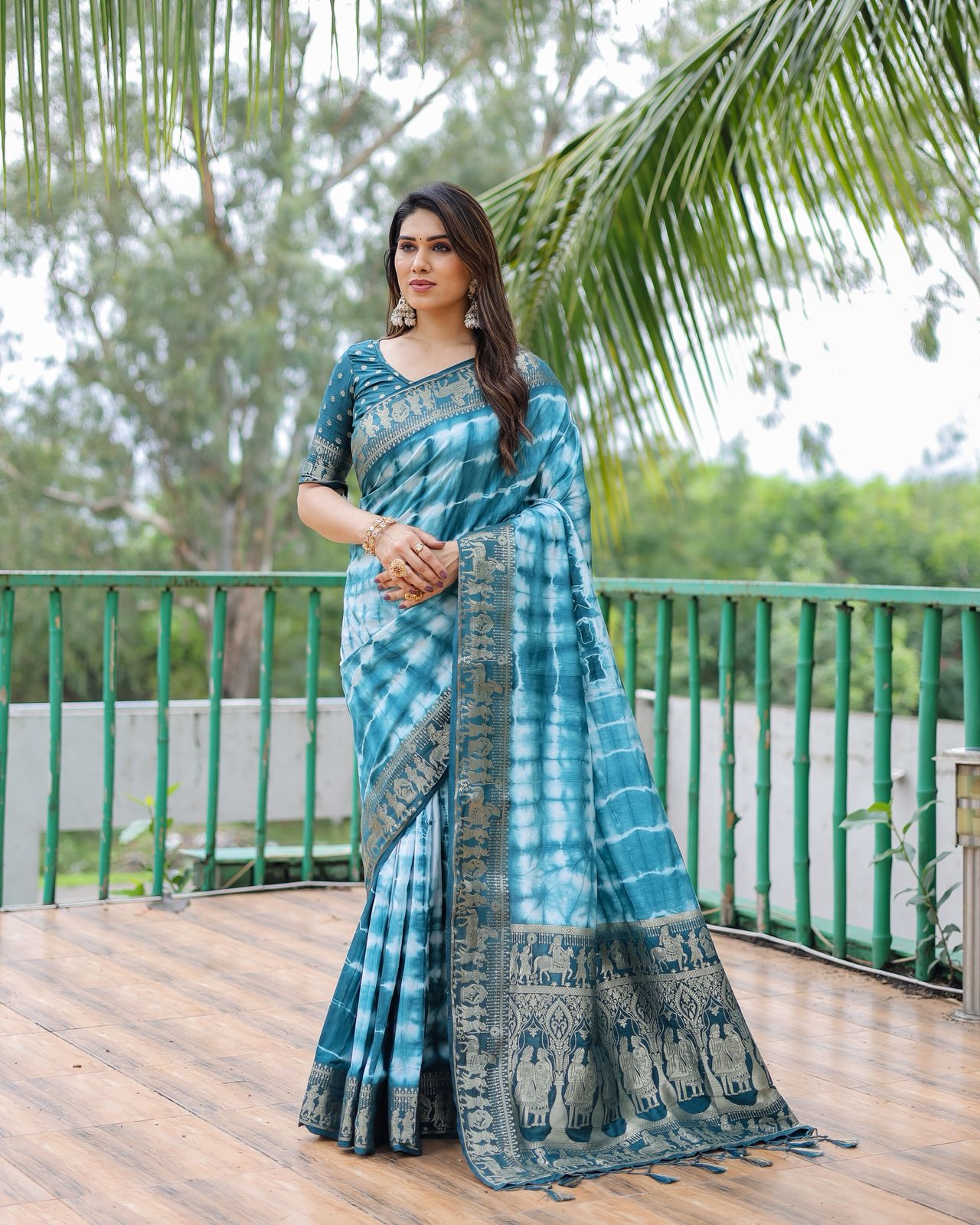 Lekha VC Rangavelley Dola Silk Sibori Print Zari Weaving Saree