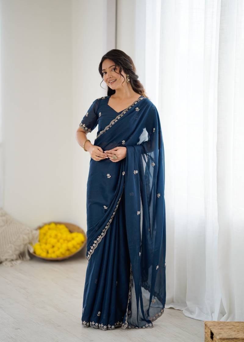 Bt 3147 Beautiful Star Georgette Zari Worked Saree Collection