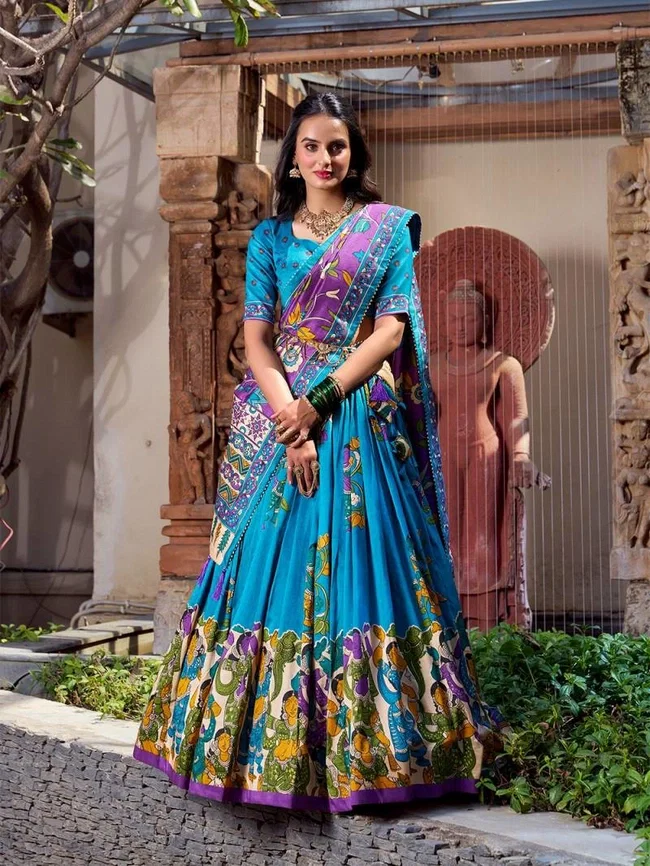 Lekha Yf 1236 Tussar Silk Kalamkari Printed Beautiful Lehenga Choli Collection