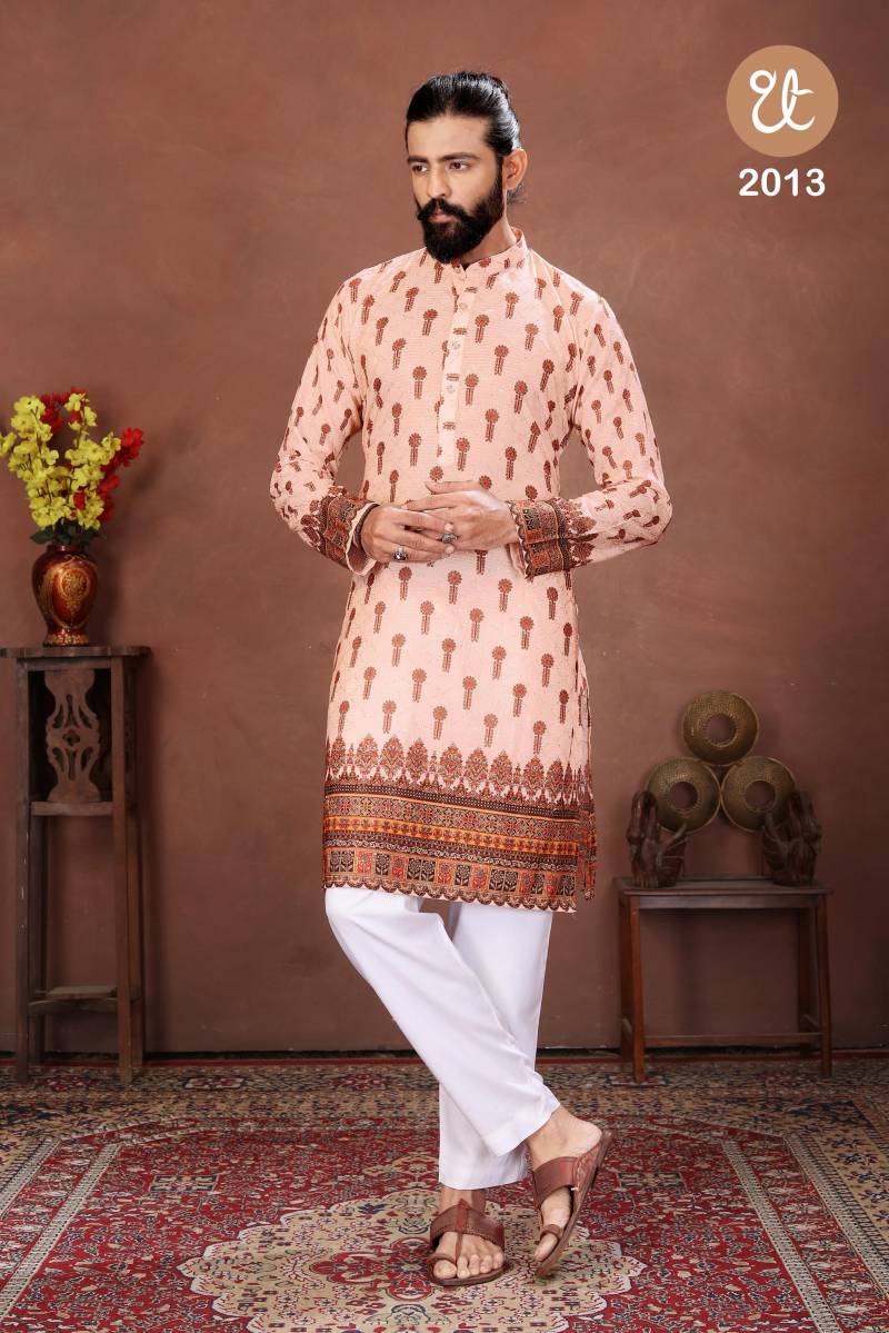 Th Aavyaar Vol 2 Muslin Cotton Embroidery Work Mens Kurta Payjama