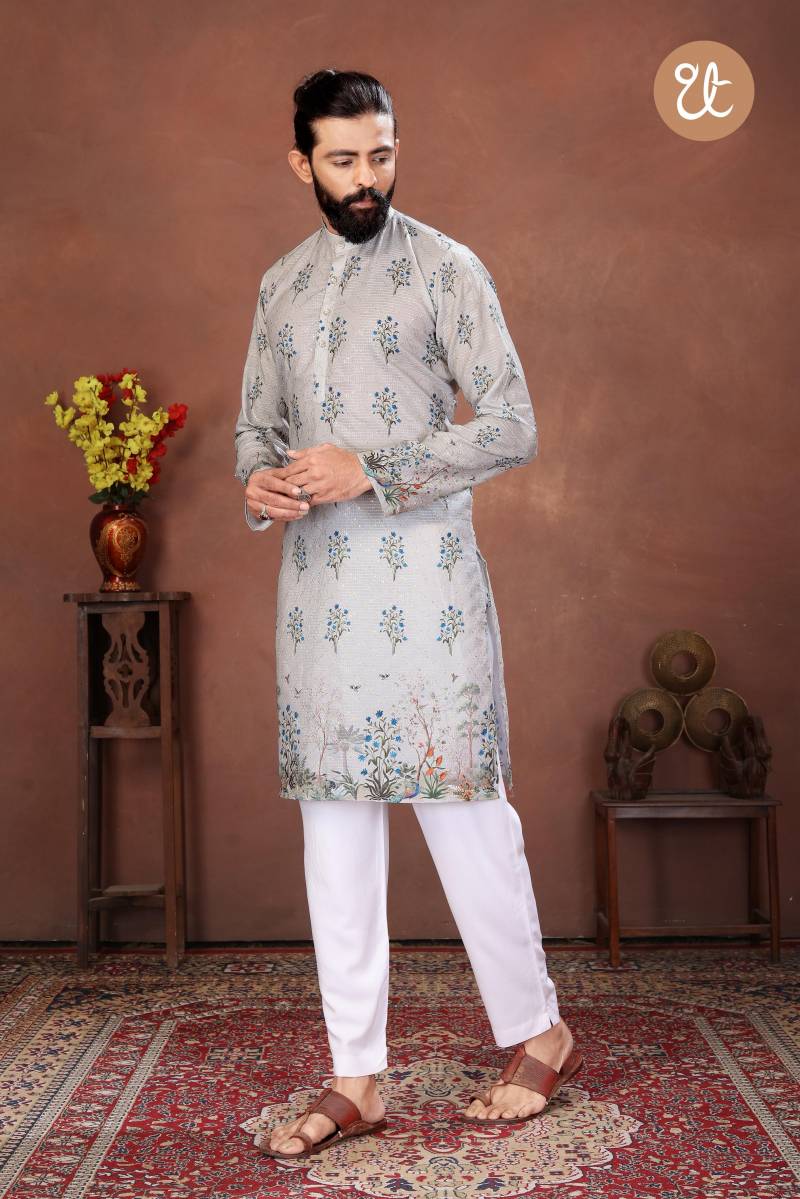 Th Aavyaar Vol 2 Muslin Cotton Embroidery Work Mens Kurta Payjama