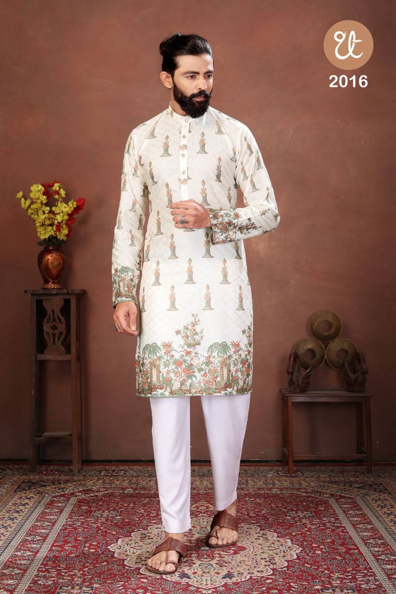 Th Aavyaar Vol 2 Muslin Cotton Embroidery Work Mens Kurta Payjama