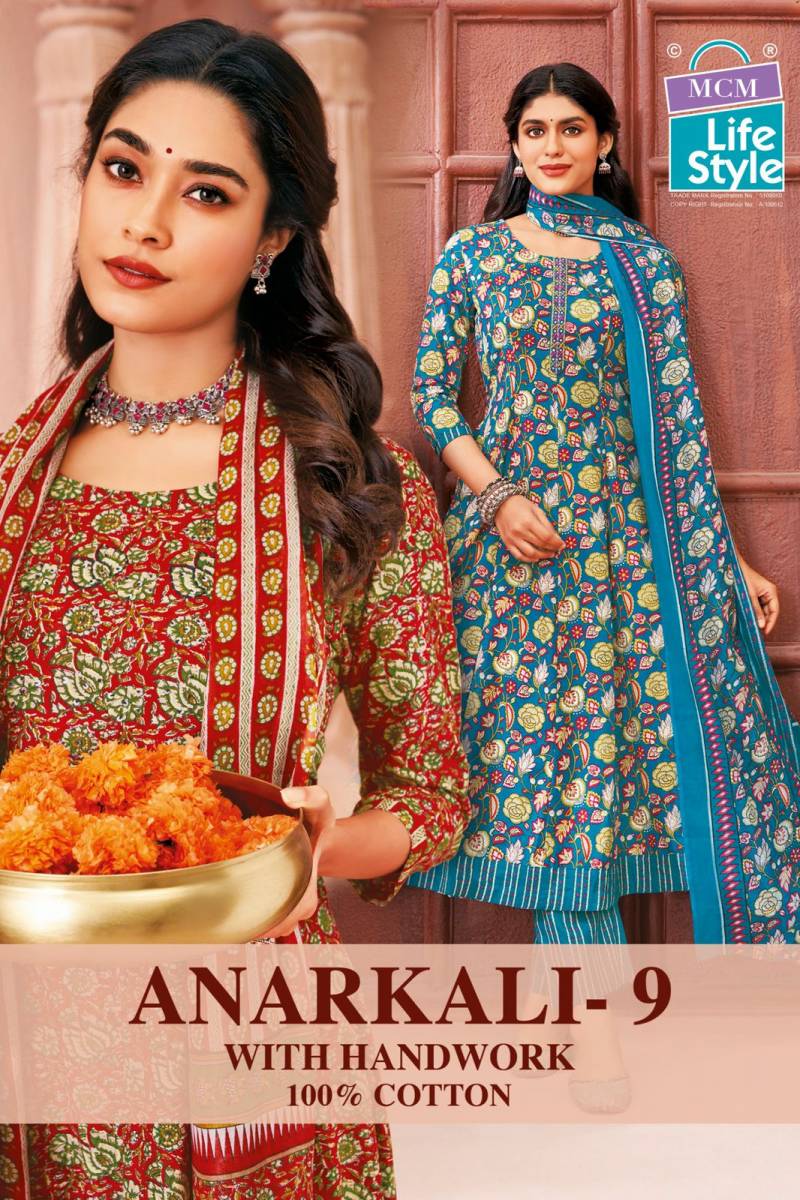 Mcm Anarkali Vol 9 Readymade Cotton Printed Kurti With Bottom Dupatta
