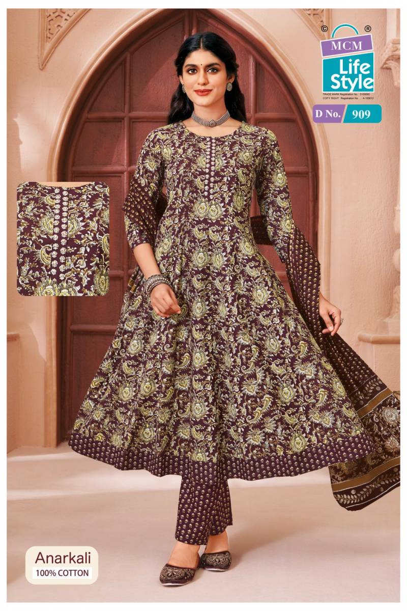 Mcm Anarkali Vol 9 Readymade Cotton Printed Kurti With Bottom Dupatta