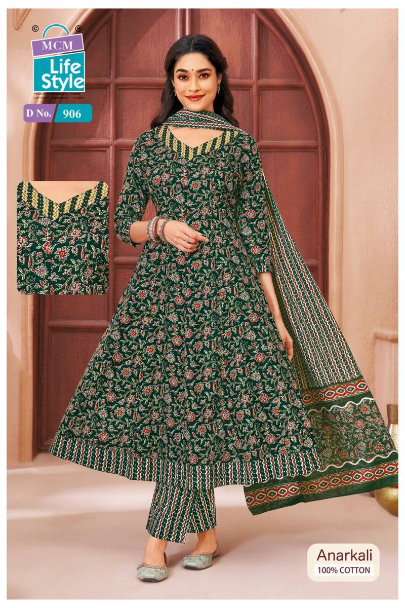 Mcm Anarkali Vol 9 Readymade Cotton Printed Kurti With Bottom Dupatta