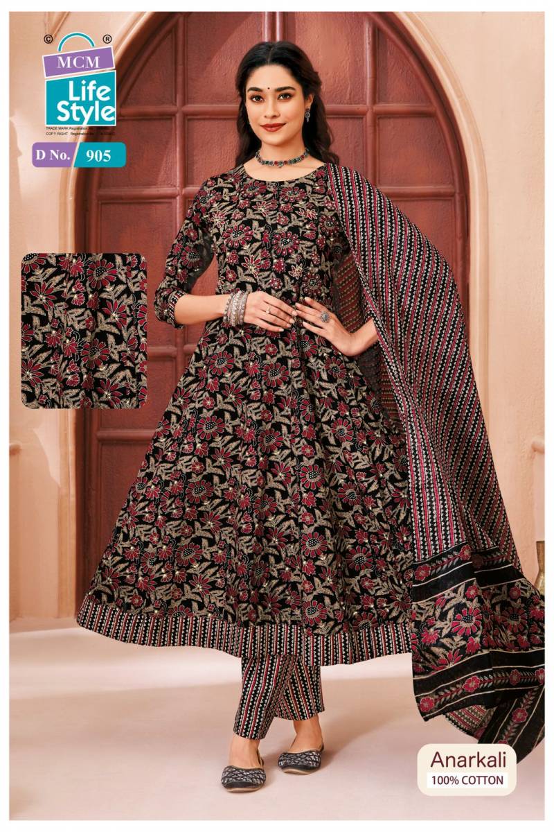 Mcm Anarkali Vol 9 Readymade Cotton Printed Kurti With Bottom Dupatta