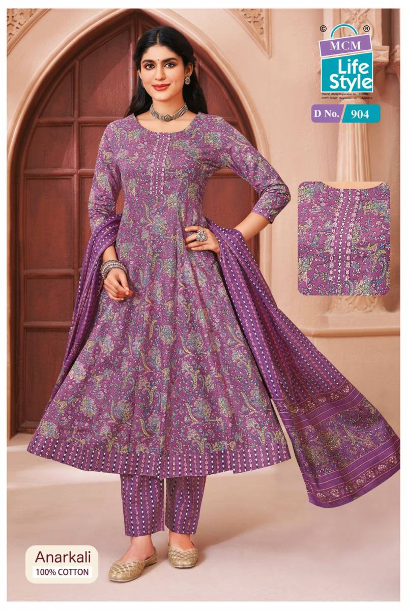 Mcm Anarkali Vol 9 Readymade Cotton Printed Kurti With Bottom Dupatta