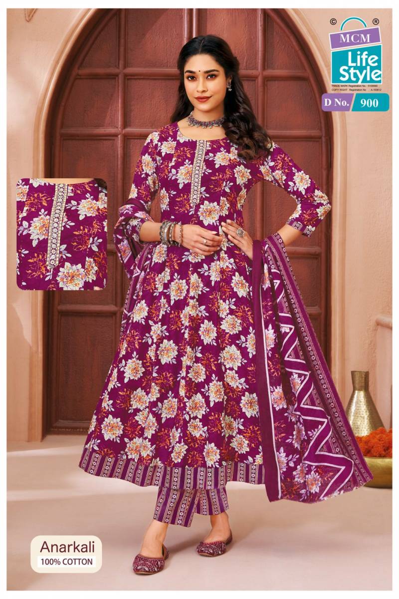 Mcm Anarkali Vol 9 Readymade Cotton Printed Kurti With Bottom Dupatta
