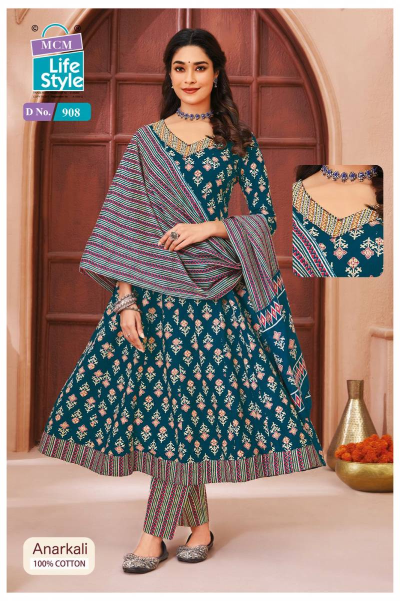 Mcm Anarkali Vol 9 Readymade Cotton Printed Kurti With Bottom Dupatta