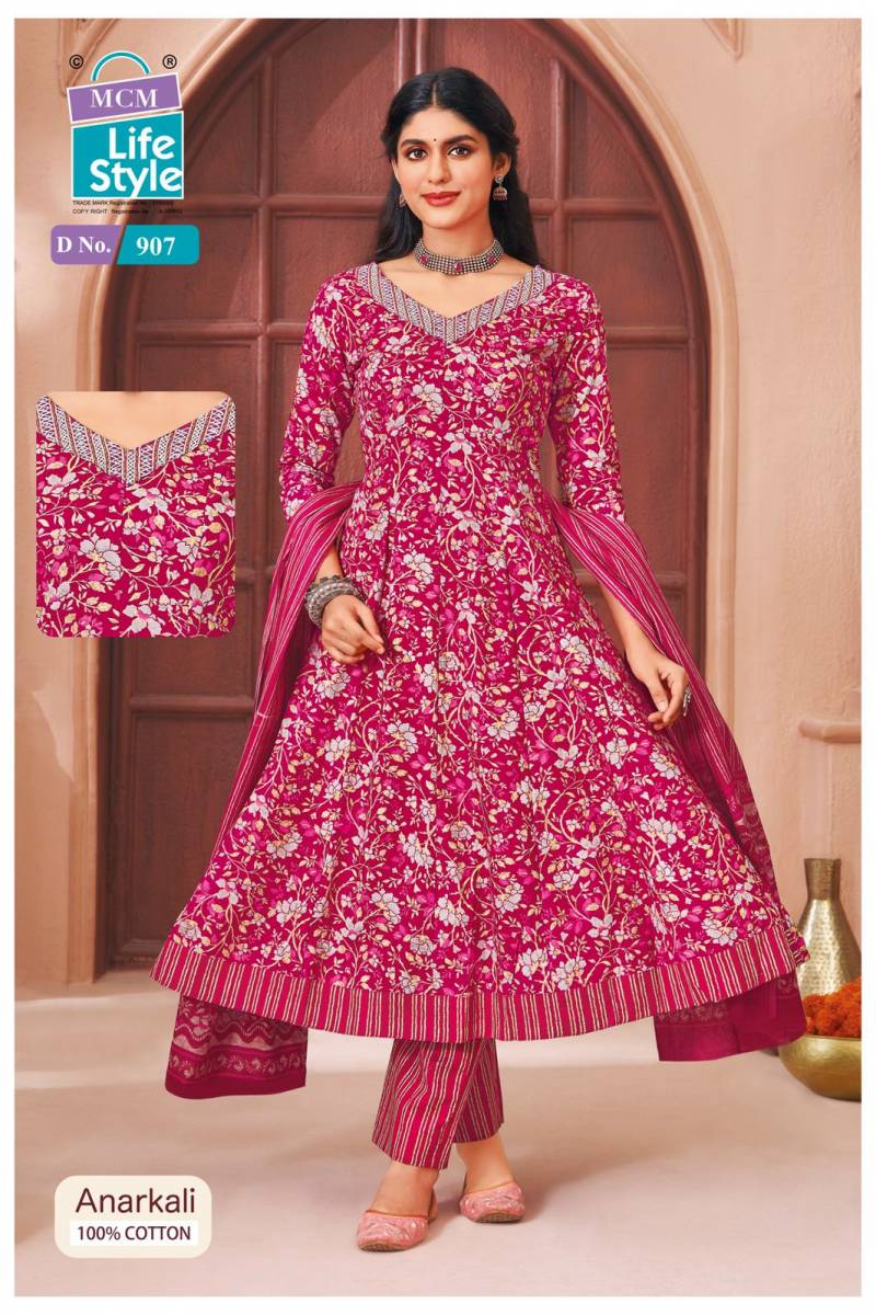 Mcm Anarkali Vol 9 Readymade Cotton Printed Kurti With Bottom Dupatta