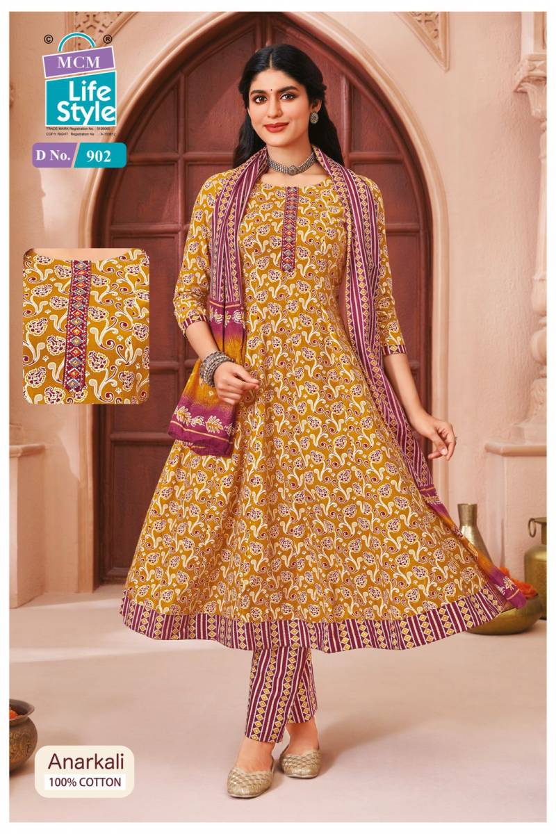 Mcm Anarkali Vol 9 Readymade Cotton Printed Kurti With Bottom Dupatta