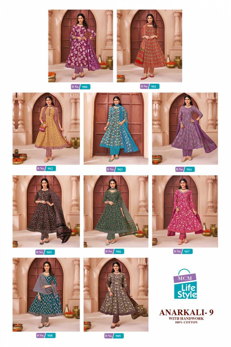 Mcm Anarkali Vol 9 Readymade Cotton Printed Kurti With Bottom Dupatta