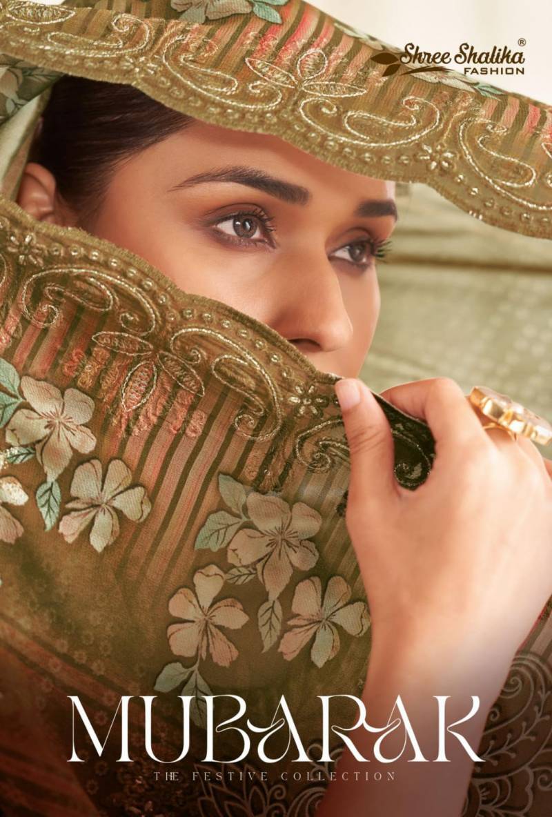 Shree Shalika Mubarak Georgette Digital Printed Dress Material