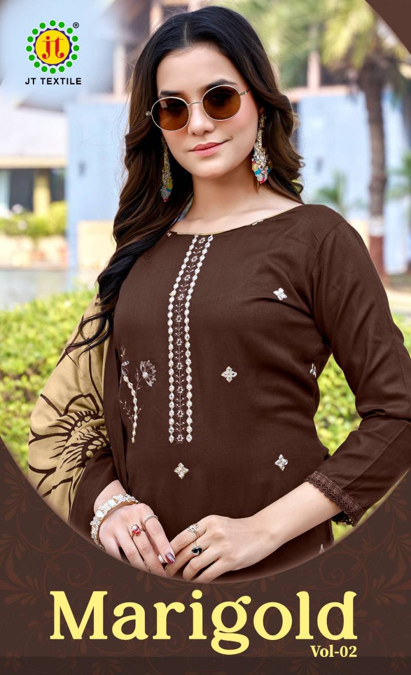 Jt Marigold Vol 2 Rayon Sequence Embroidery Dress Material Collection