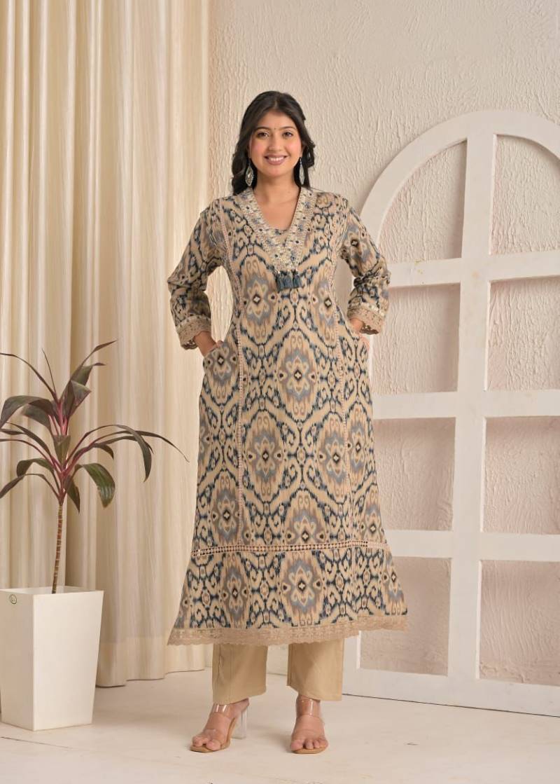 Naisha K 489 Cotton Stylish Casual Wear Kurti Pant And Dupatta