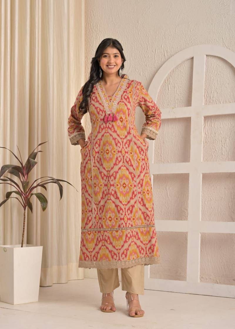 Naisha K 489 Cotton Stylish Casual Wear Kurti Pant And Dupatta