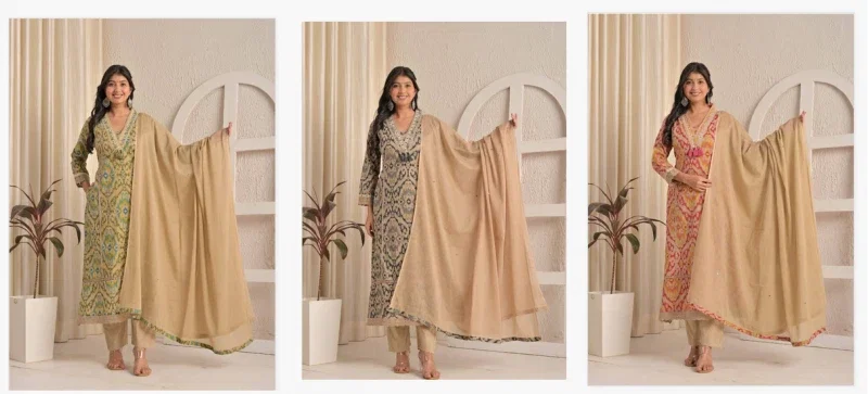 Naisha K 489 Cotton Stylish Casual Wear Kurti Pant And Dupatta