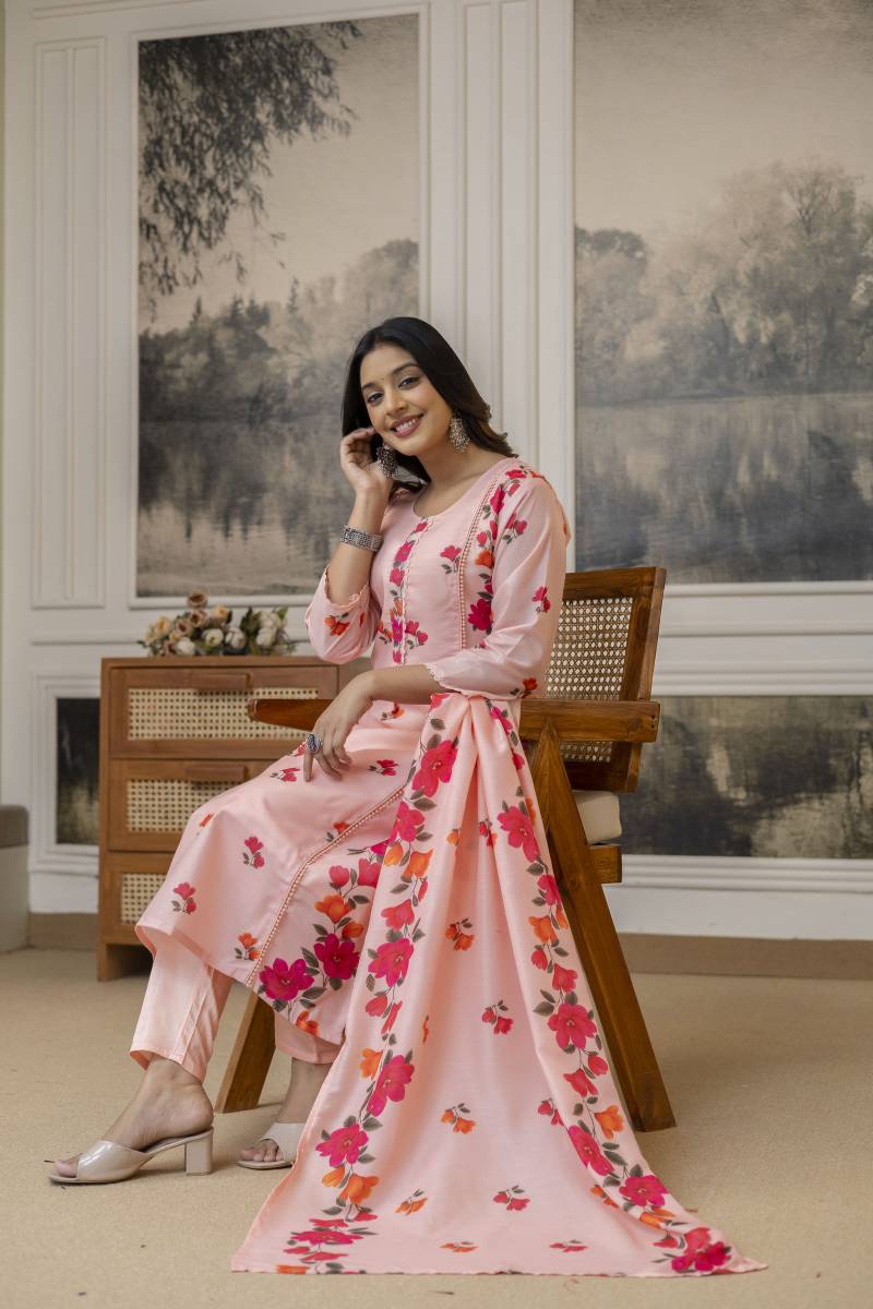 Dhuavanti 01 Cotton Printed Casual Wear Kurti Pant And Dupatta Collection