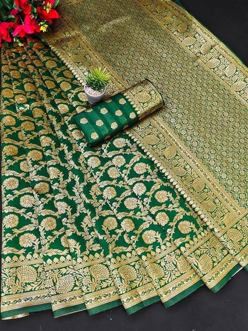 SF 02 Soft Lichi Silk Jacquard Work All Over Saree