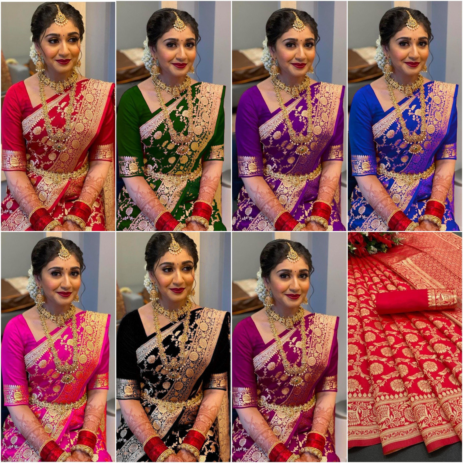 SF 02 Soft Lichi Silk Jacquard Work All Over Saree