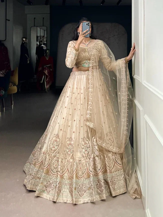 Lekha Yf 1453 Net Sequins And Embroidery Worked Premium Lehenga Choli